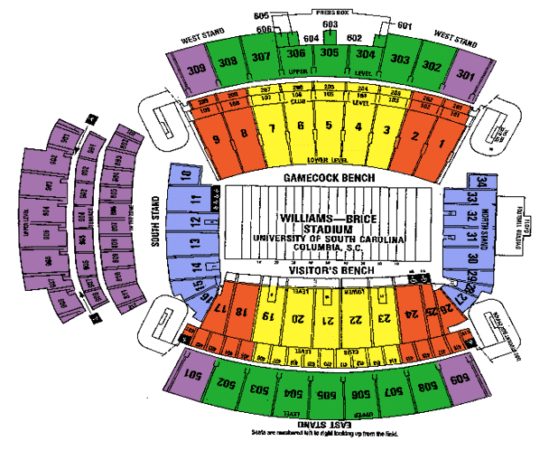 Clemson Memorial Stadium Seating Chart